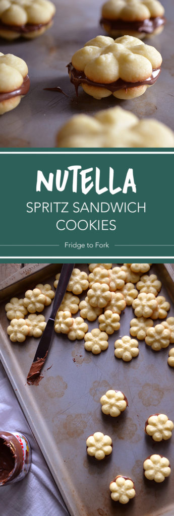 Nutella Spritz Sandwich Cookies - Fridge to Fork