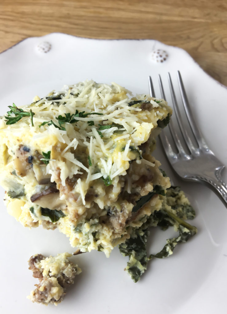 Kale Sausage Mushroom Breakfast Casserole - Fridge to Fork