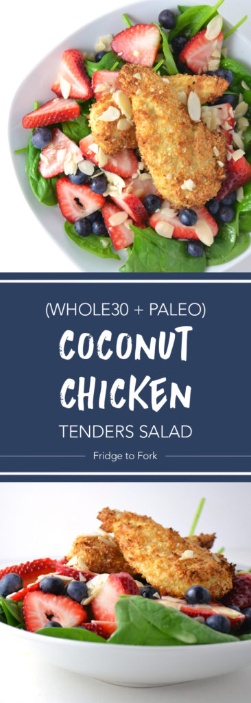Coconut Chicken Tenders Salad (Whole30 + Paleo) - Fridge to Fork