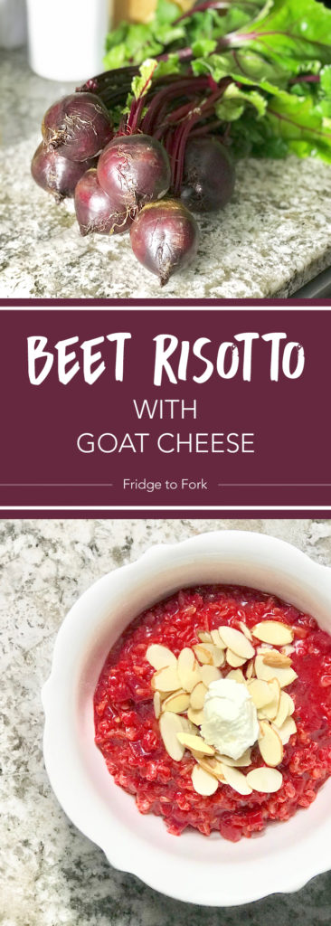Beet Risotto with Goat Cheese - Fridge to Fork