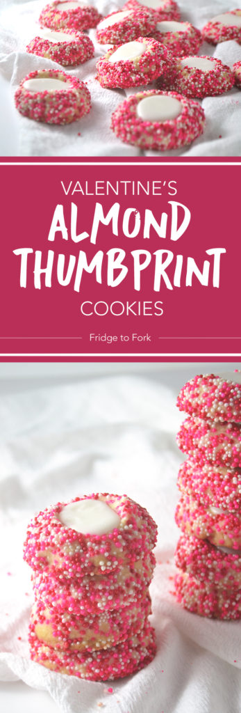 Fridge to Fork - Valentine's Almond Thumbprint Cookies