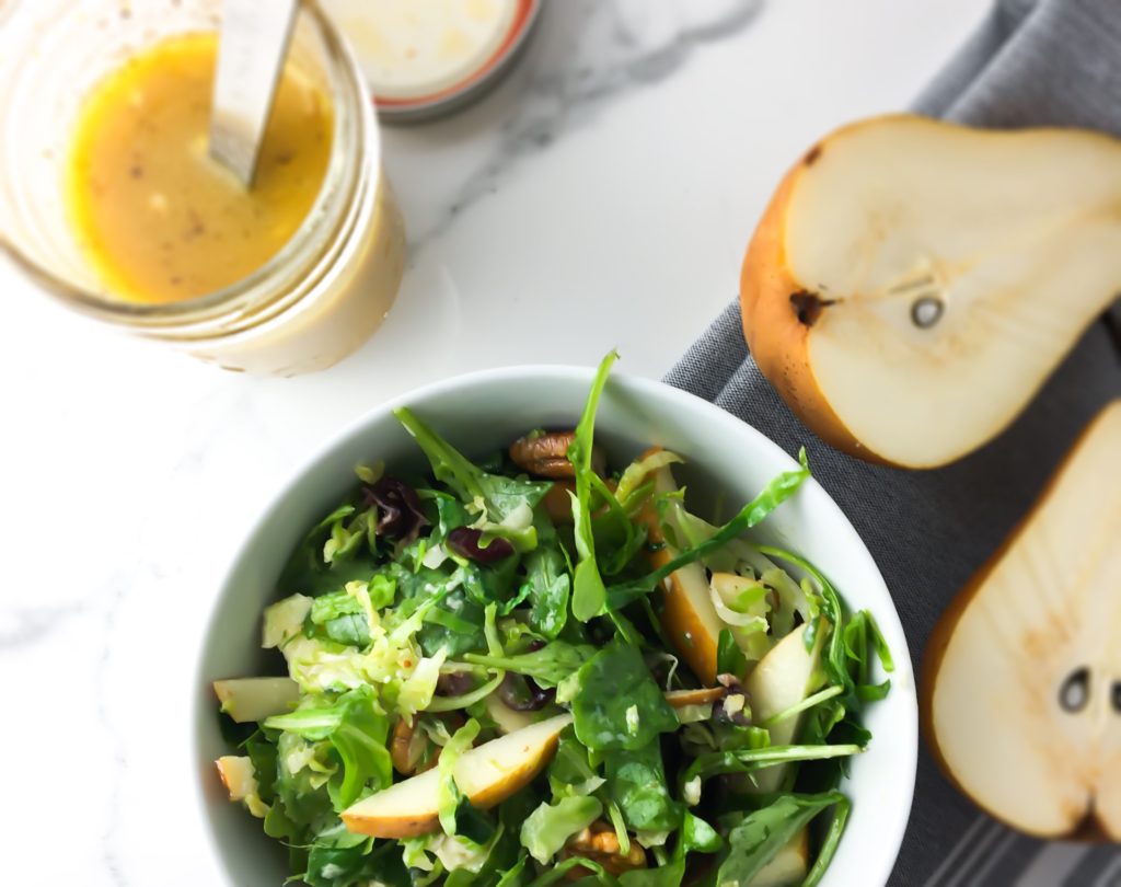 Warm Brussels Sprout and Pear Salad - Fridge to Fork