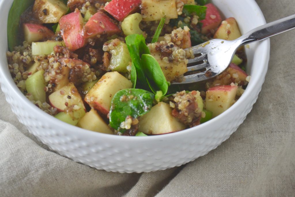 Apple + Quinoa Salad with Hot Walnut Bacon Dressing | Fridge to Fork