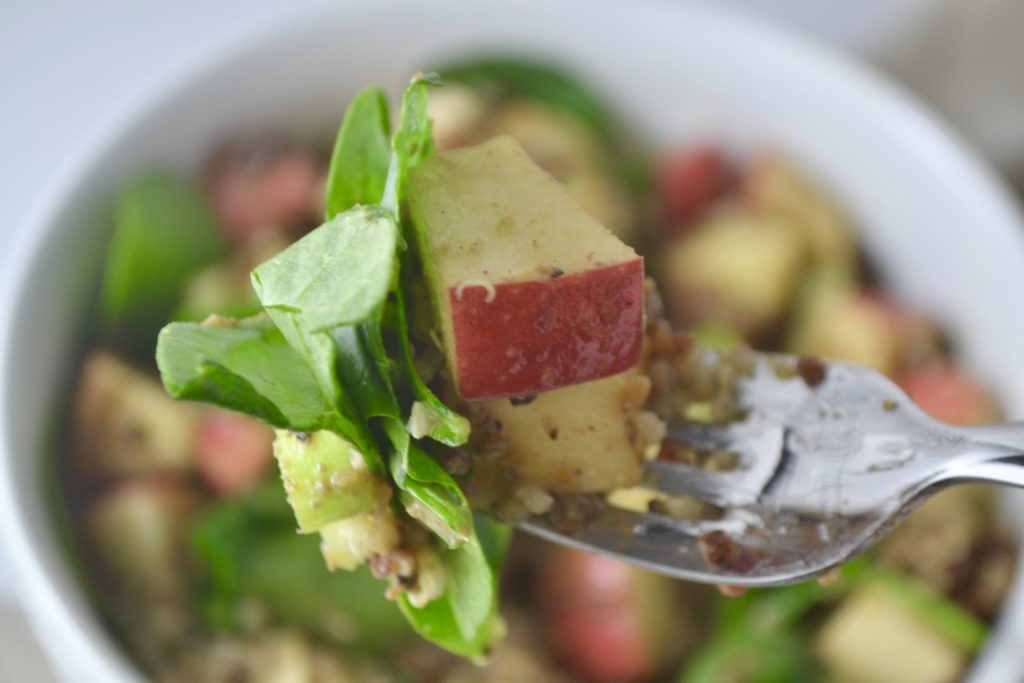 Apple + Quinoa Salad with Hot Walnut Bacon Dressing | Fridge to Fork
