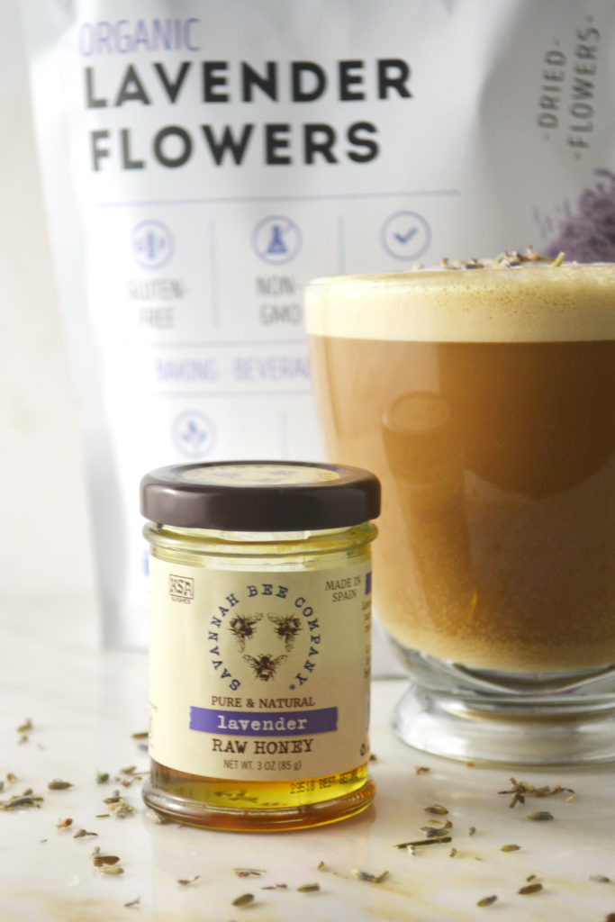Lavender Latte with Almond Milk + Honey - Fridge to Fork