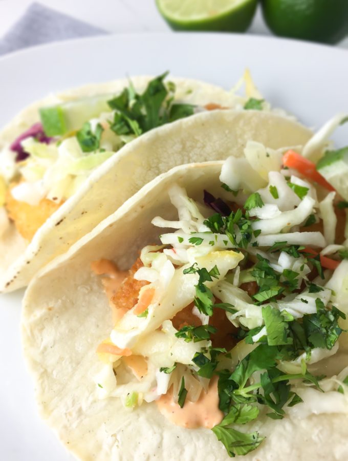 Fish Tacos with Sweet and Spicy Pear Slaw - Fridge to Fork