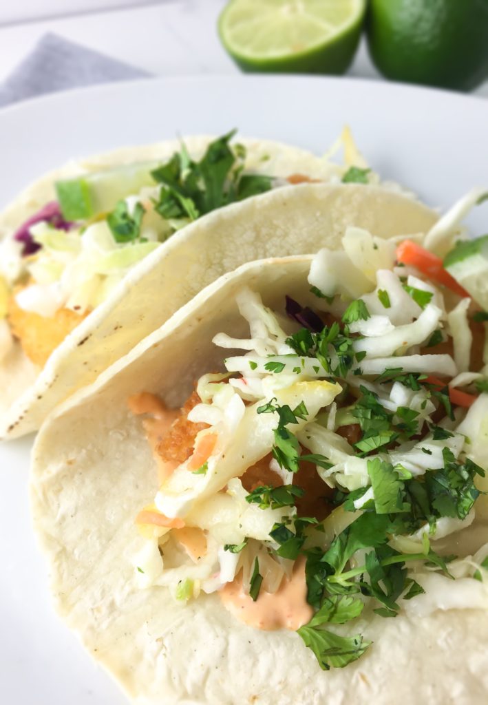 Fish Tacos with Sweet and Spicy Pear Slaw - Fridge to Fork