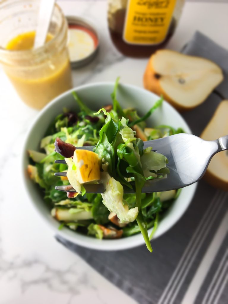 Warm Brussels Sprouts and Pear Salad - Fridge to Fork